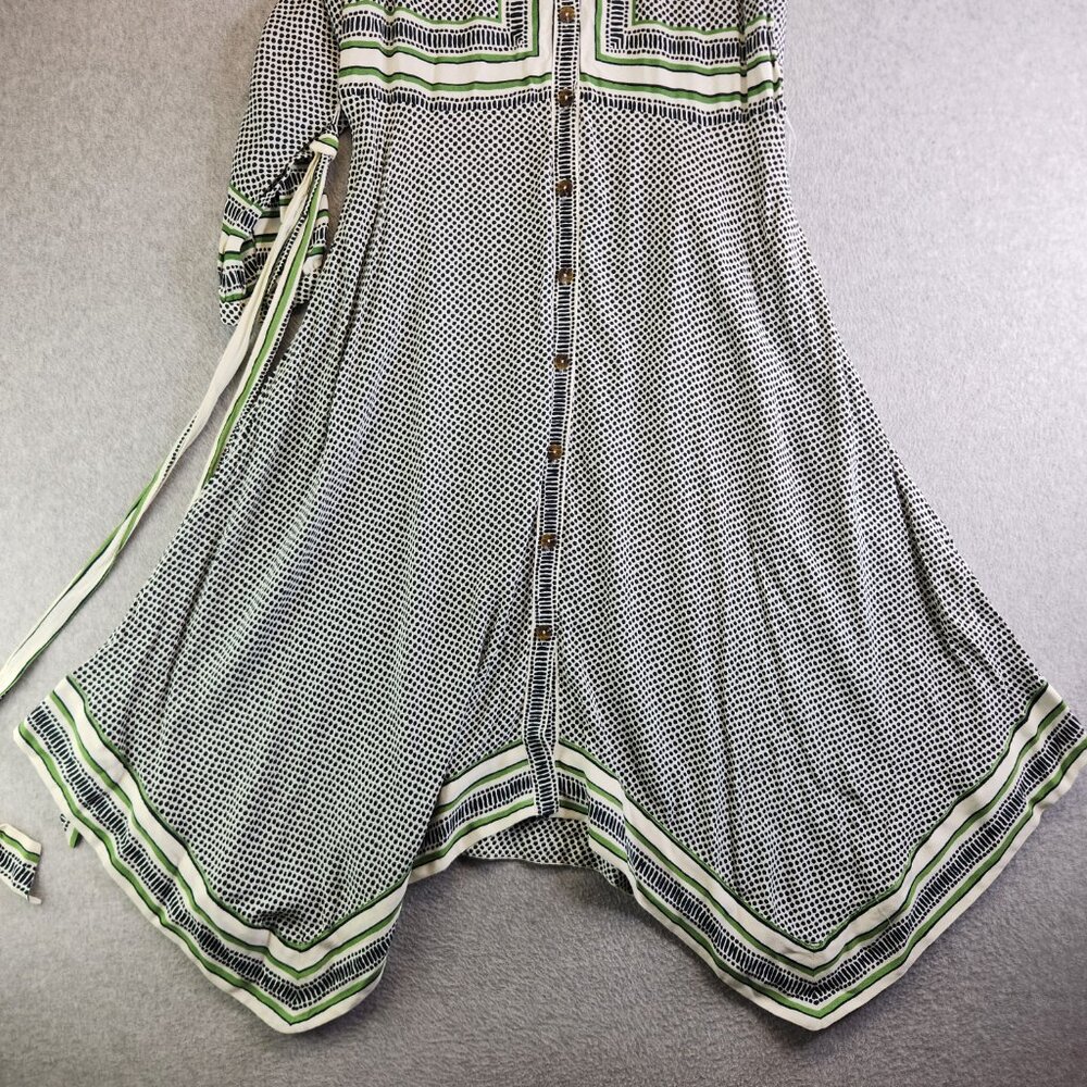 Maeve Anthropologie Dress Womens 12 Polka Dot Constantine Handkerchief Hem - Picture 6 of 16